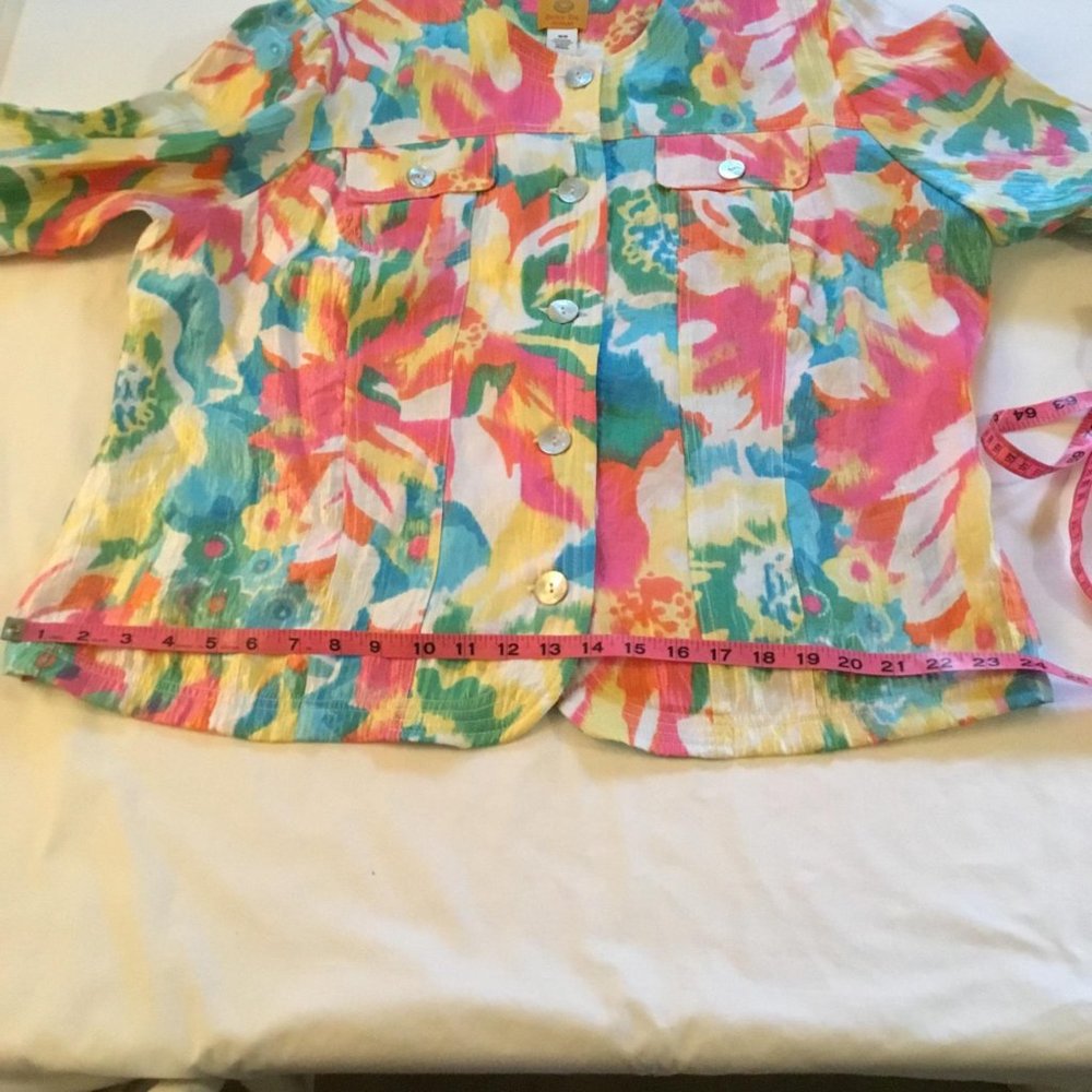 Ruby Rd Multi Color Button Front Spring Jacket Bo… - image 7